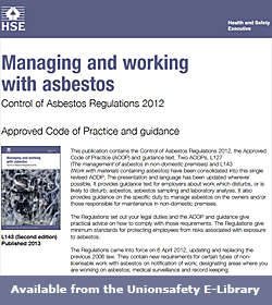 image: Control of Asbestos REgs 2012 - click to go to E-Library to download