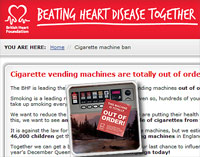 BHF's cigarette vending machine ban campaign