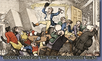 pic: Bosses celebrate new employment laws.