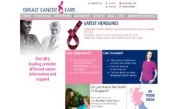 Pic: A website dealign with breast cancer