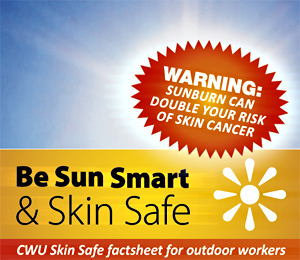 Pic: CWU Be Sun SAfe - click to download from E-Library