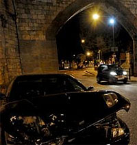 Pic: Car crashed at night