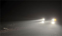 Pic: car headlights in fog 