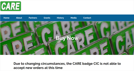 Pic: Care Badge message