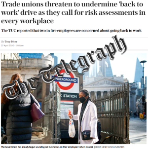 Pic: Telegraph 27th April Front Page