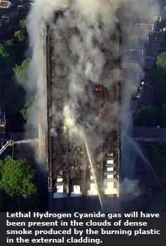 Pic: Tower enveloped in cyanide gas emissions