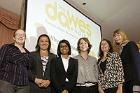 L- R: Emma Raymode – DAWES, Jo Barclay – Co-operative Group, Anisa Niaz – Kenworthy’s Chambers, Allison Foreman – DAWES, Deborah McIlveen – Women’s Aid, Samantha Darby – Home Office