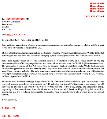 Image: draft letter - Cllick to download