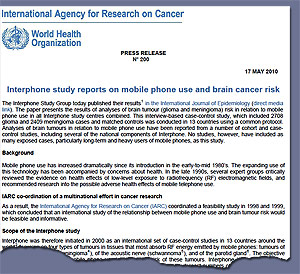 Interphone study press release - load from E-Library