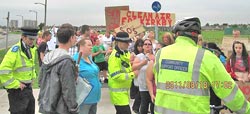 Residents gather