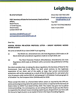 Pic: letter to Gove