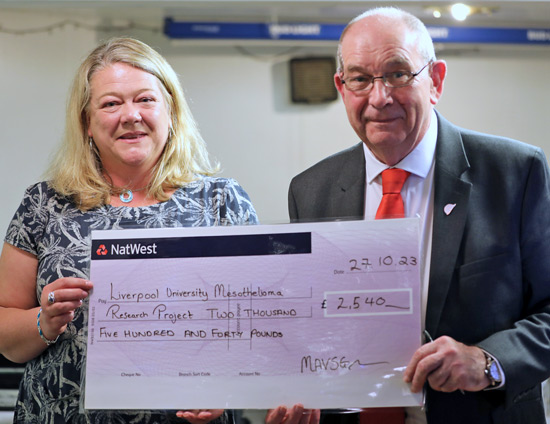 image: Judy Coulson cheque presentation