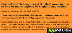Pic: MET OPffice heat warning - click to visit Met Office