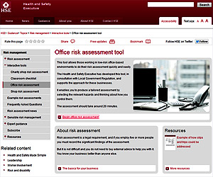 HSE's Office Risk Assessment Tool