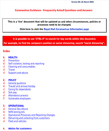 Pic: Click to download the Covid Q&A document in PDF format