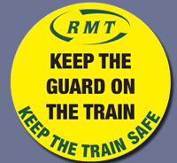 Pic: RMT campaign badge: Keep Guards on Trains