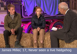 Pic: Channel 4 News Jon Snow interview with teenage concervationists