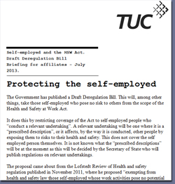 Pic: TUC document available from the E-Library - click the pic