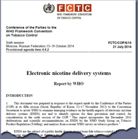 Pic: WHO report into E-cigs