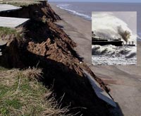 Effects of coastal erotion caused by high tides