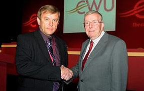 Dave Joyce with Lord Bill McKenaie at this year's CWU Conference H&S fringemeeting