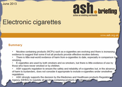 Pic: ASH report into e-cigarettes