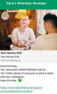image: click to go to the Samaritans website for Brew Monday