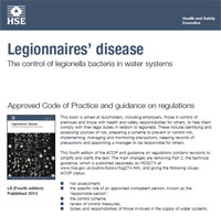 Pic: HSE guidance on Legionnaries disease prevention