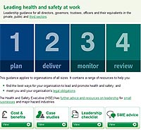 HSE's easy advice to Business on H&S webpages