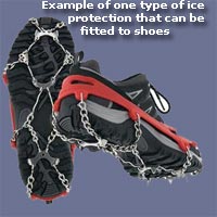 Smnow chains on shoes