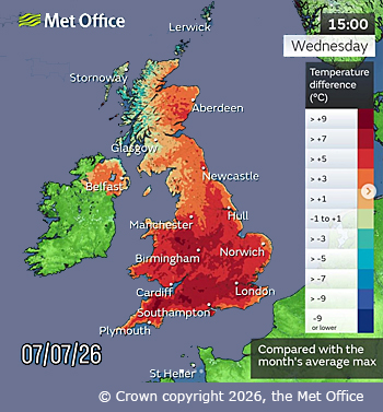 image: Temperature graphic July '26 - click to go to Met Office website