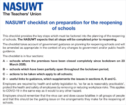 Pic: NASUWT Safety checklist - click to download