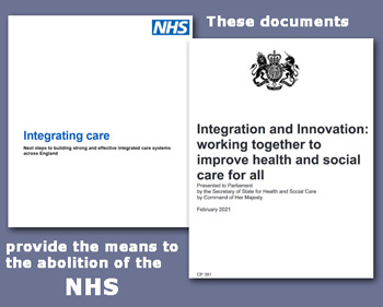Pic: documentation which will abolish the NHS - available from the E-Library