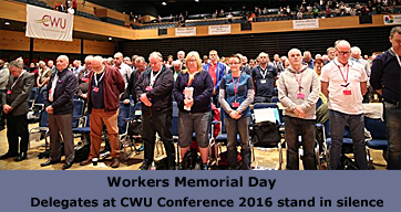 Pic: Conference delegates stand